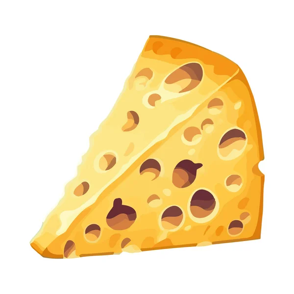 Taze Dilimlenmiş Gurme Peynir Ikonu Izole — Stok Vektör