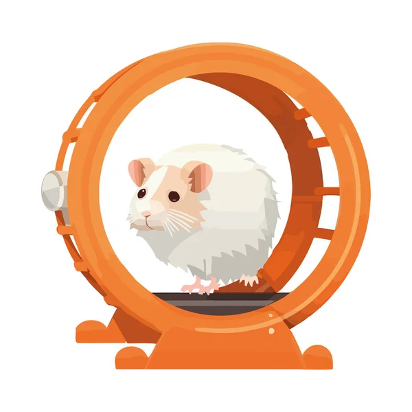 Χαριτωμένο Αφράτο Ποντίκι Κάθεται Απομονωμένο Εικονίδιο — Διανυσματικό Αρχείο