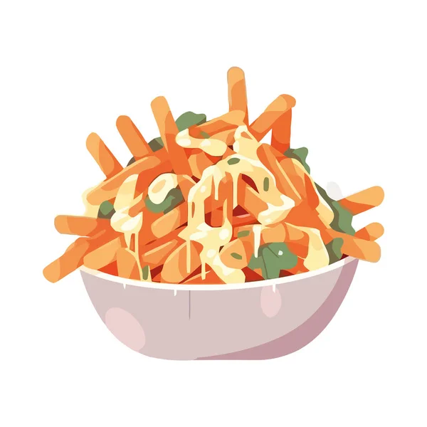 Fresh Bowl Gourmet Ingredient French Fries Icon — Stockový vektor