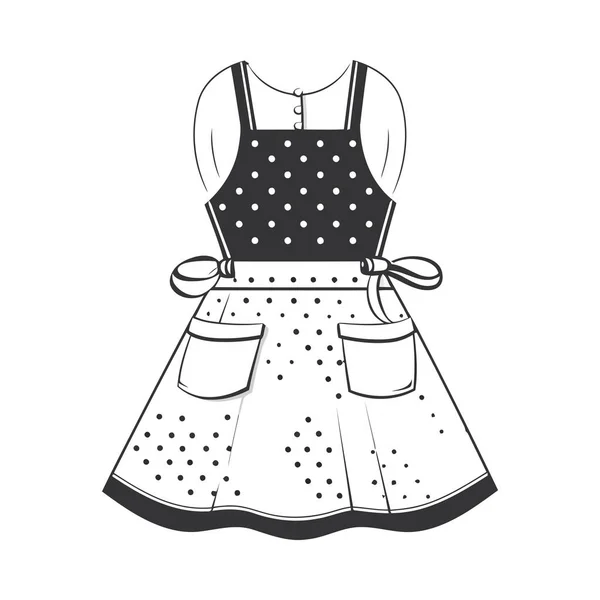 Fashion Illustration Von Niedlichen Frauen Kleid Ikone Isoliert — Stockvektor
