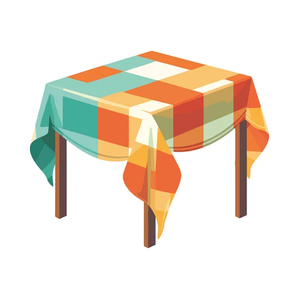 テーブルクロスアイコンが隔離されたモダンなテーブルデザイン — ストックベクタ