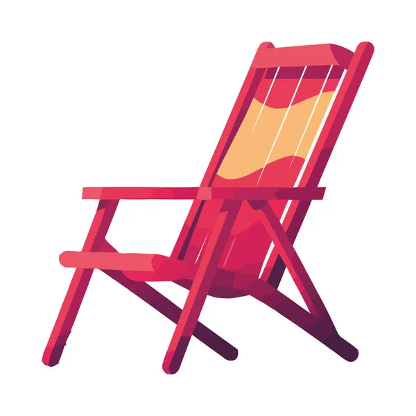 Отдых Деревянной Палубе Кресло Пляже Икона Изолированы — стоковый вектор