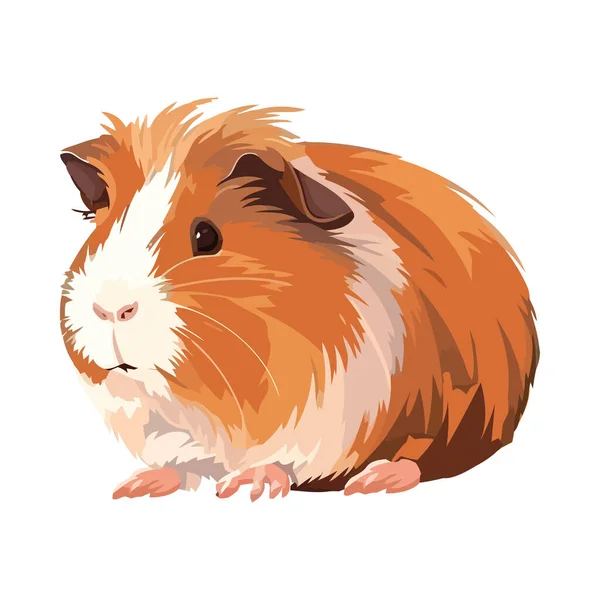 Hamster Rongeur Moelleux Assis Icône Isolée — Image vectorielle
