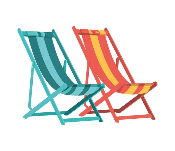 舒适的扶手椅热带海滩图标隔离 — 图库矢量图片