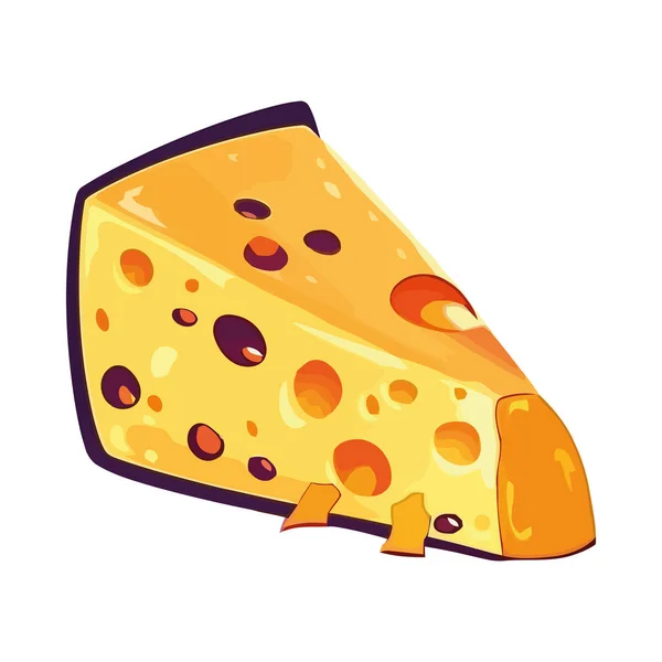 Čerstvý Gurmánský Sýr Plátek Ideální Pro Oběd Ikona Izolované — Stockový vektor