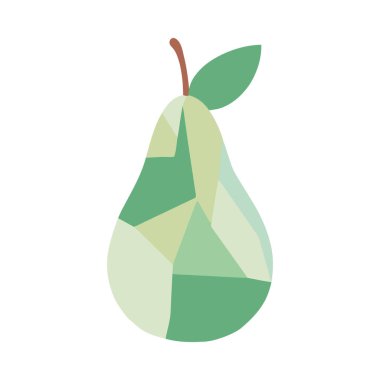 Olgun organik armut, soyut tasarım simgesi izole