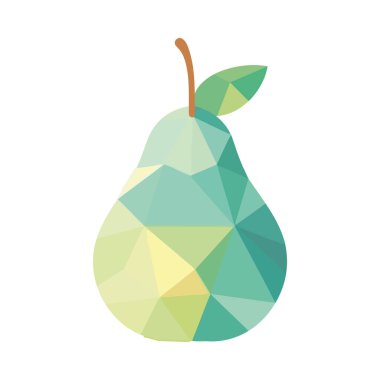 Taze organik meyve armudu soyut şekil simgesi izole