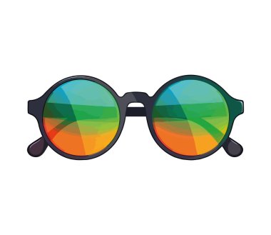 Yeşil ve sarı gölgeli moda göz giysisi izole edildi