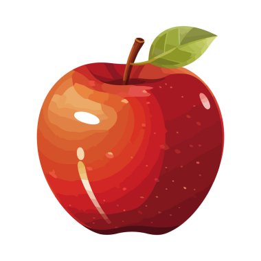 Sulu olgun elma, izole edilmiş sağlıklı yeme ikonunun sembolü.
