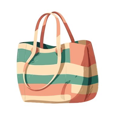 Çizgili desenli modaya uygun el çantası izole edildi