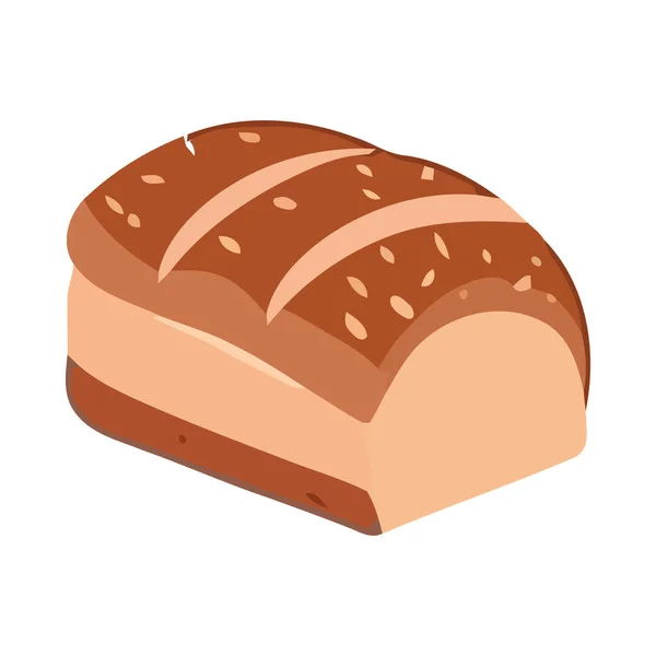 Čerstvě Upečený Chléb Bio Jídla Ikona Izolované — Stockový vektor