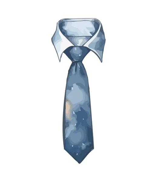 Κομψό Αντρικό Κοστούμι Μπλε Μεταξωτή Γραβάτα Εικονίδιο Απομονωμένο — Διανυσματικό Αρχείο