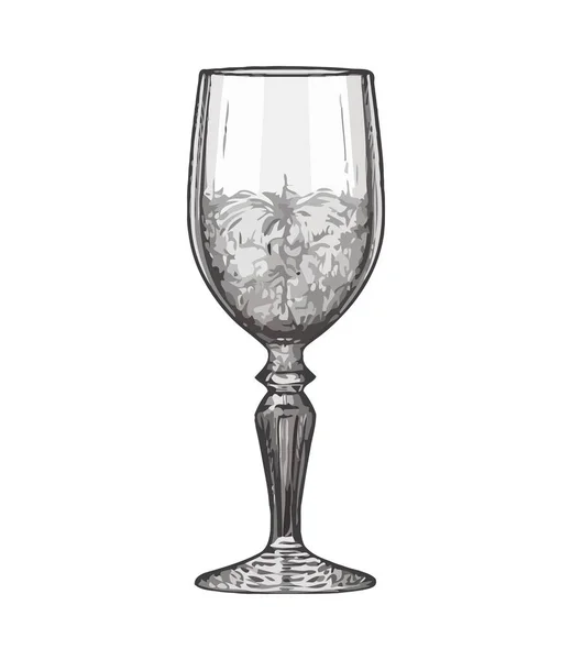 Zerbrechliches Weinglas Elegante Und Kunstvolle Design Ikone — Stockvektor