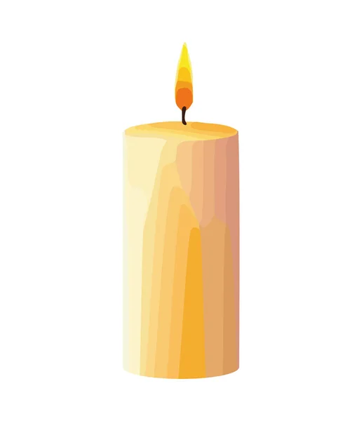 Icono Vela Encendida Llama Brillante Aislado — Vector de stock