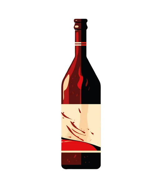 红葡萄酒瓶标签设计图标隔离 — 图库矢量图片