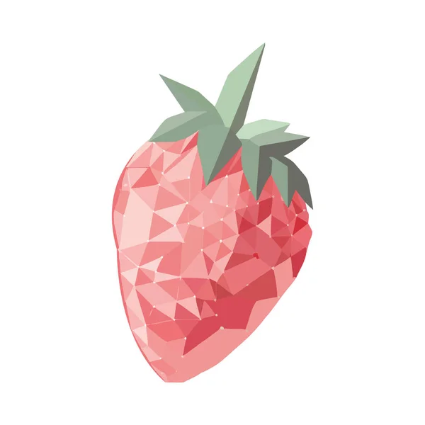 Juicy Strawberry Leaf Vector Abstract Icon Isolated — Stock Vector
