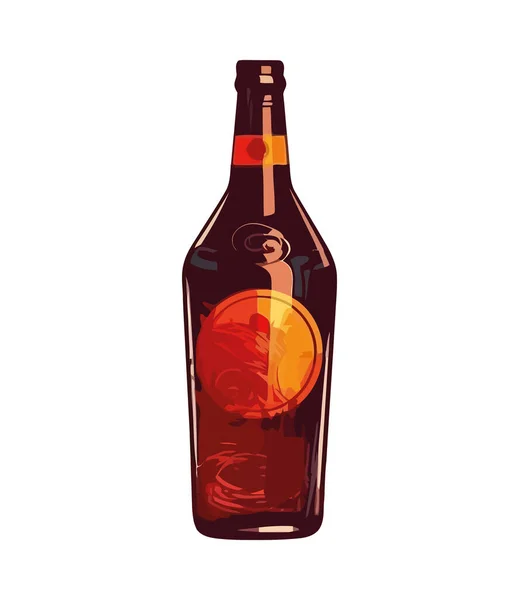 Icono Botella Alcohol Icono Vector Fondo Transparente Aislado — Vector de stock