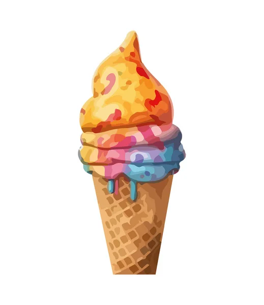 糖蜜冰淇淋锥形图标隔离 — 图库矢量图片