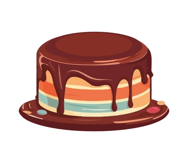 Изолированная Икона Сладкого Шоколадного Торта — стоковый вектор