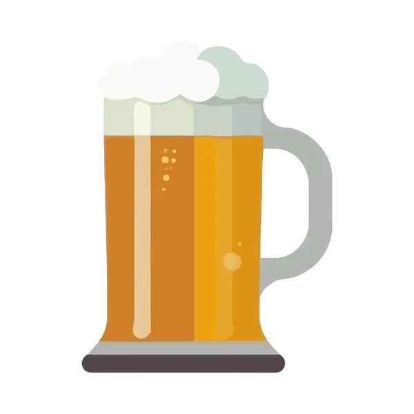 Pěnivé Pivo Symbolizuje Oslavu Izolované Ikoně Hospody — Stockový vektor