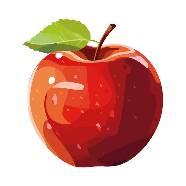 多汁的苹果象征着在自然界中健康饮食的象征 — 图库矢量图片
