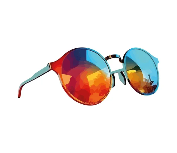 Tónované Sluneční Brýle Odrážejí Ikonu Letní Elegance Izolované — Stockový vektor