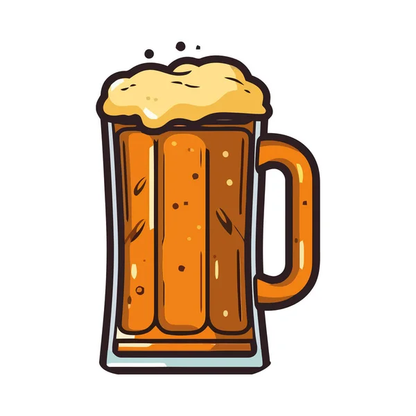Schaumiges Bier Gelben Pint Glas — Stockvektor
