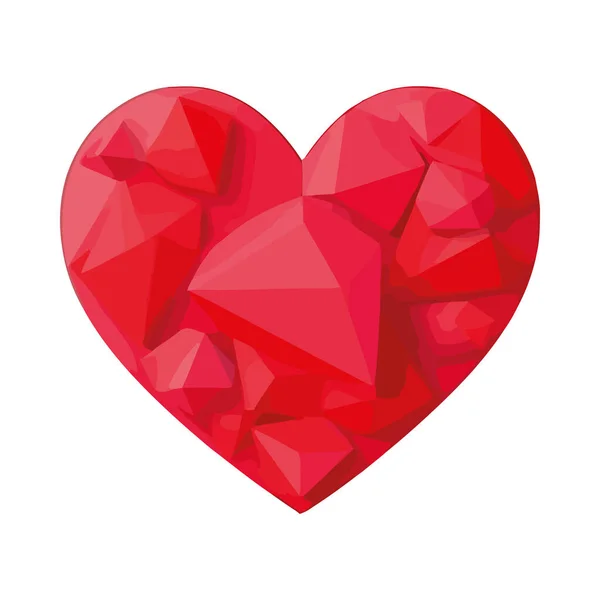 stock vector Heart shaped gemstone symbolizes love and romance icon