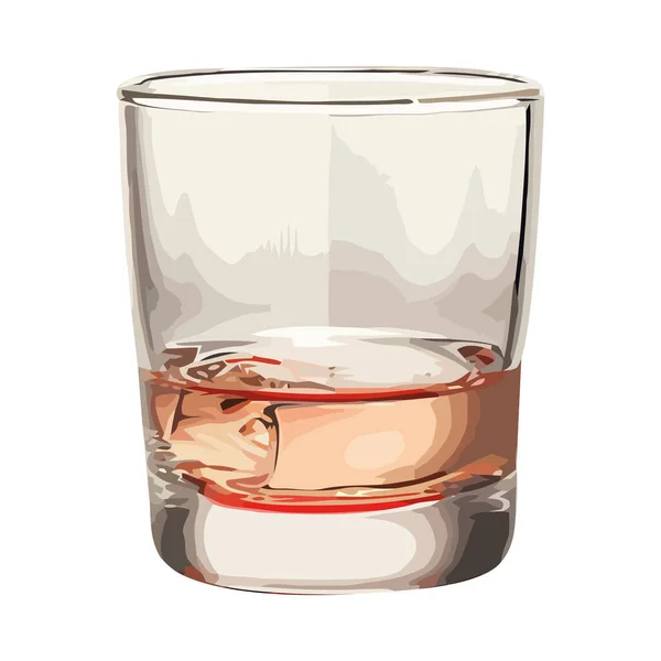 Verre Whisky Luxe Avec Icône Glace Isolé — Image vectorielle
