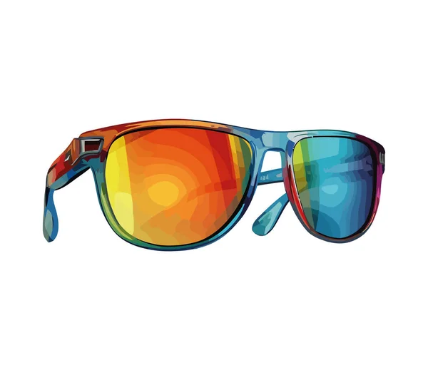 Modische Brille Glänzende Gläser Sommerliche Stilikone — Stockvektor