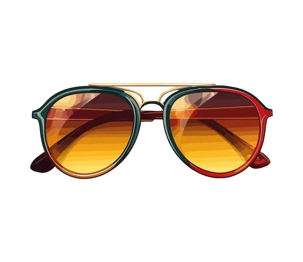 Gafas Sol Moda Reflejan Luz Del Sol Elegantemente Icono Aislado — Vector de stock