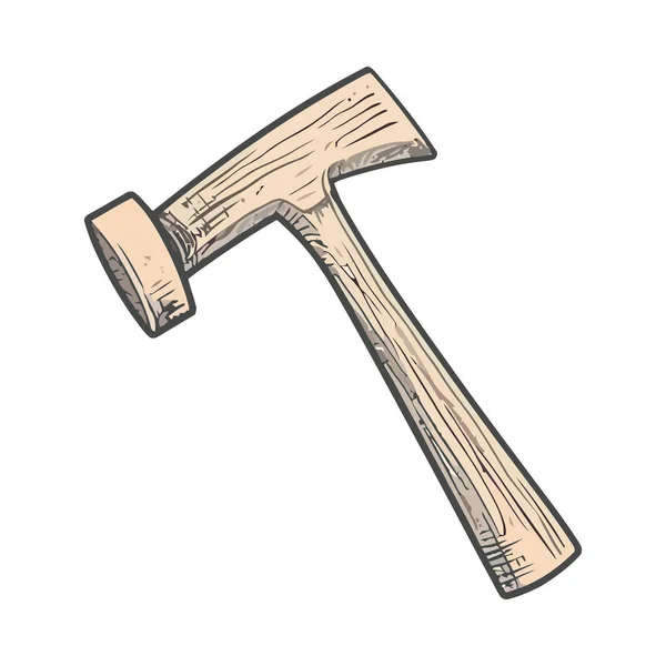 Schreiner Werkzeug Hammer Ikone Isoliert — Stockvektor