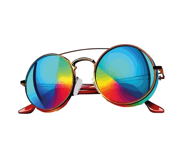 Óculos Sol Moda Ícone Acessório Pessoal Isolado — Vetor de Stock