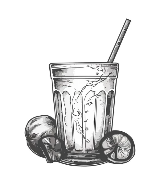 Świeża Lemoniada Szklanym Słoiku — Wektor stockowy