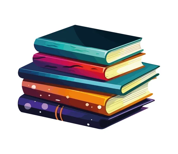 Stapel Von Literatur Lernbücher Ikone Isoliert — Stockvektor