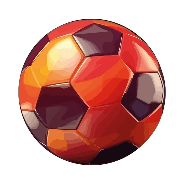 Ballon Football Symbolise Compétition Icône Succès Isolé — Image vectorielle