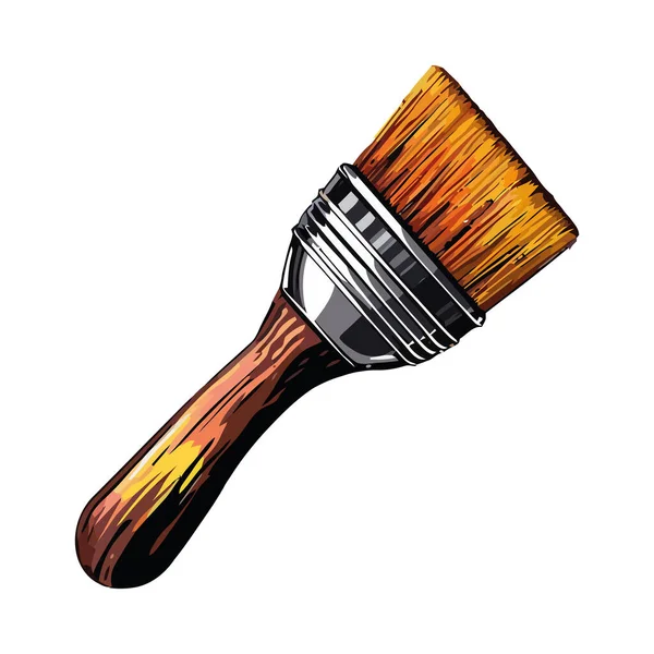 Paintbrush Artistic Instrument Design Icon Isolated — Stock Vector