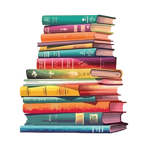 stack of literature books icon isolated