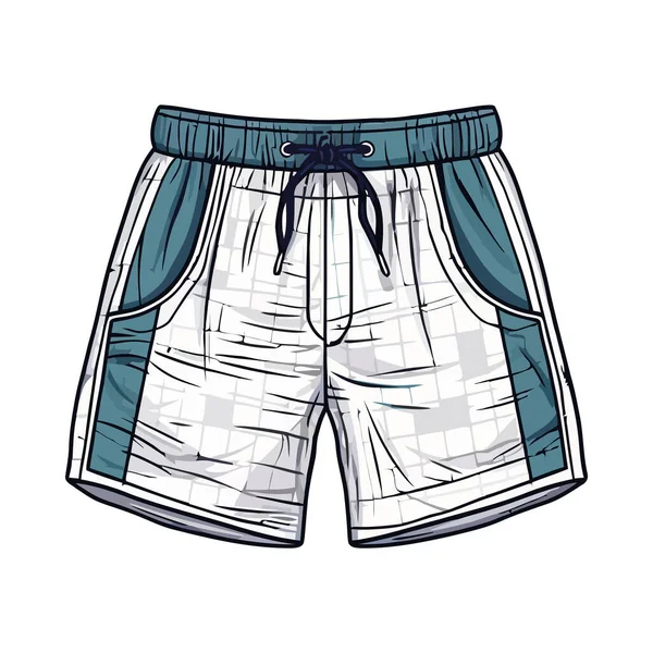 Ilustração Moda Moderna Homens Denim Shorts Ícone Isolado — Vetor de Stock