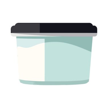 Tek kullanımlık yiyecek paketleme ikonunun düz vektörü izole edildi