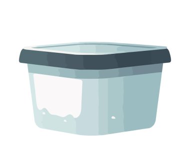 Tek nesne, kapağı izole edilmiş plastik kabın içinde