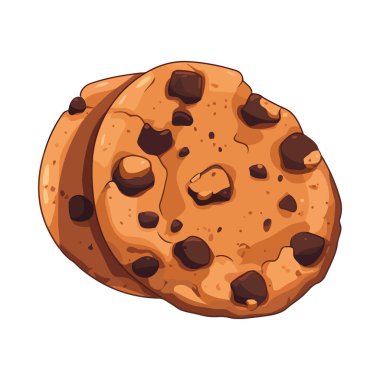 Gurme çikolatalı kurabiye, tatlı ikonu izole edilmiş