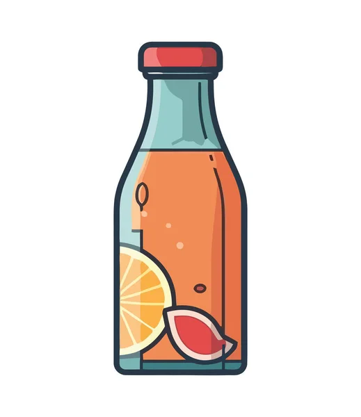 Φρέσκο Ποτό Φρούτων Οργανικό Μπουκάλι Σχεδιασμό Εικονίδιο Απομονωμένο — Διανυσματικό Αρχείο