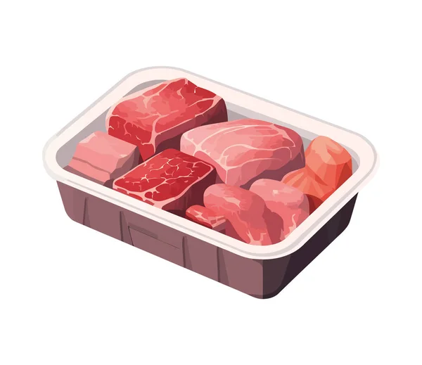 Filete Cerdo Fresco Parrilla Para Almuerzo Icono Aislado — Vector de stock