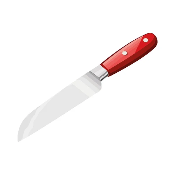 Sharp Stainless Steel Kitchen Knife Icon Isolated — Stock Vector
