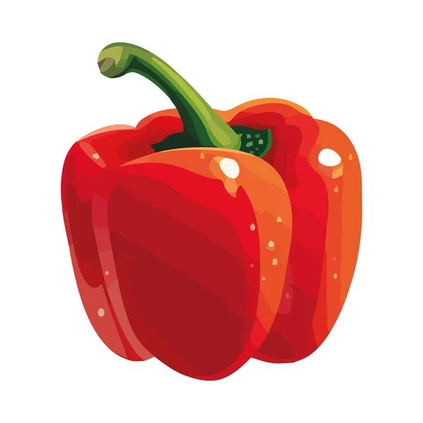 Fresh Organic Bell Pepper Ripe Healthy Icon Isolated — Stock Vector