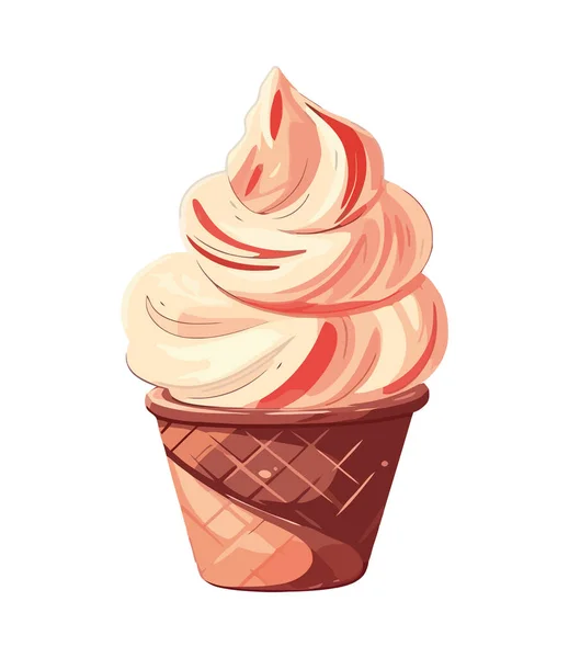 Icône Crème Glacée Alimentaire Sucrée Isolé — Image vectorielle