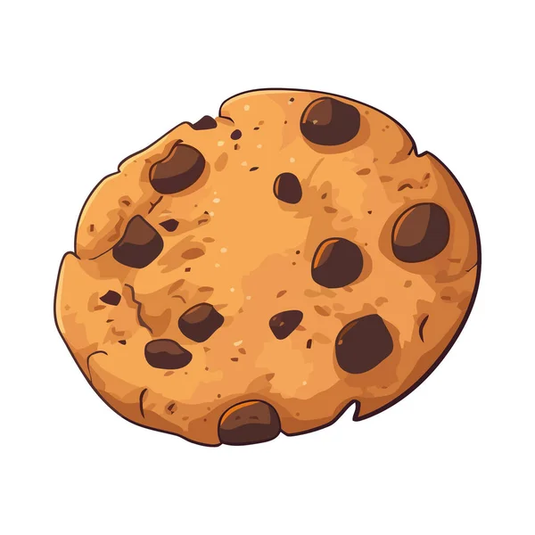 Φρεσκοψημένο Cookie Ένα Υγιές Εικονίδιο Επιλογής Γεύματος Απομονωμένο — Διανυσματικό Αρχείο