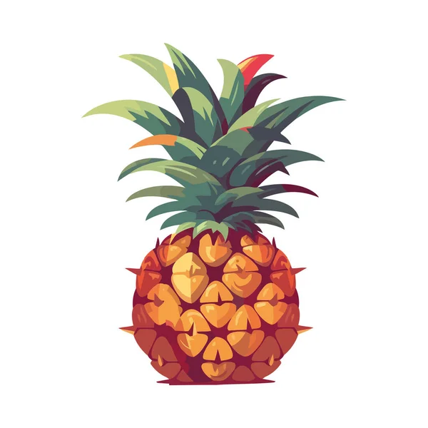 Soczysty Ananas Symbol Tropikalnej Ikony Orzeźwienia Izolowane — Wektor stockowy