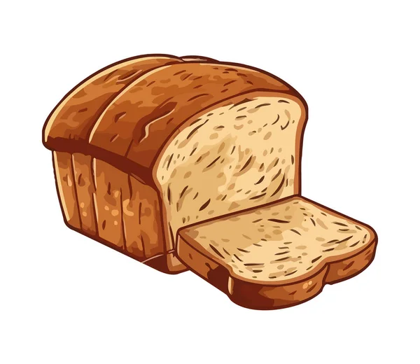 Świeżo Upieczony Chleb Zdrowy Posiłek Rozkoszować Ikonę Izolowane — Wektor stockowy